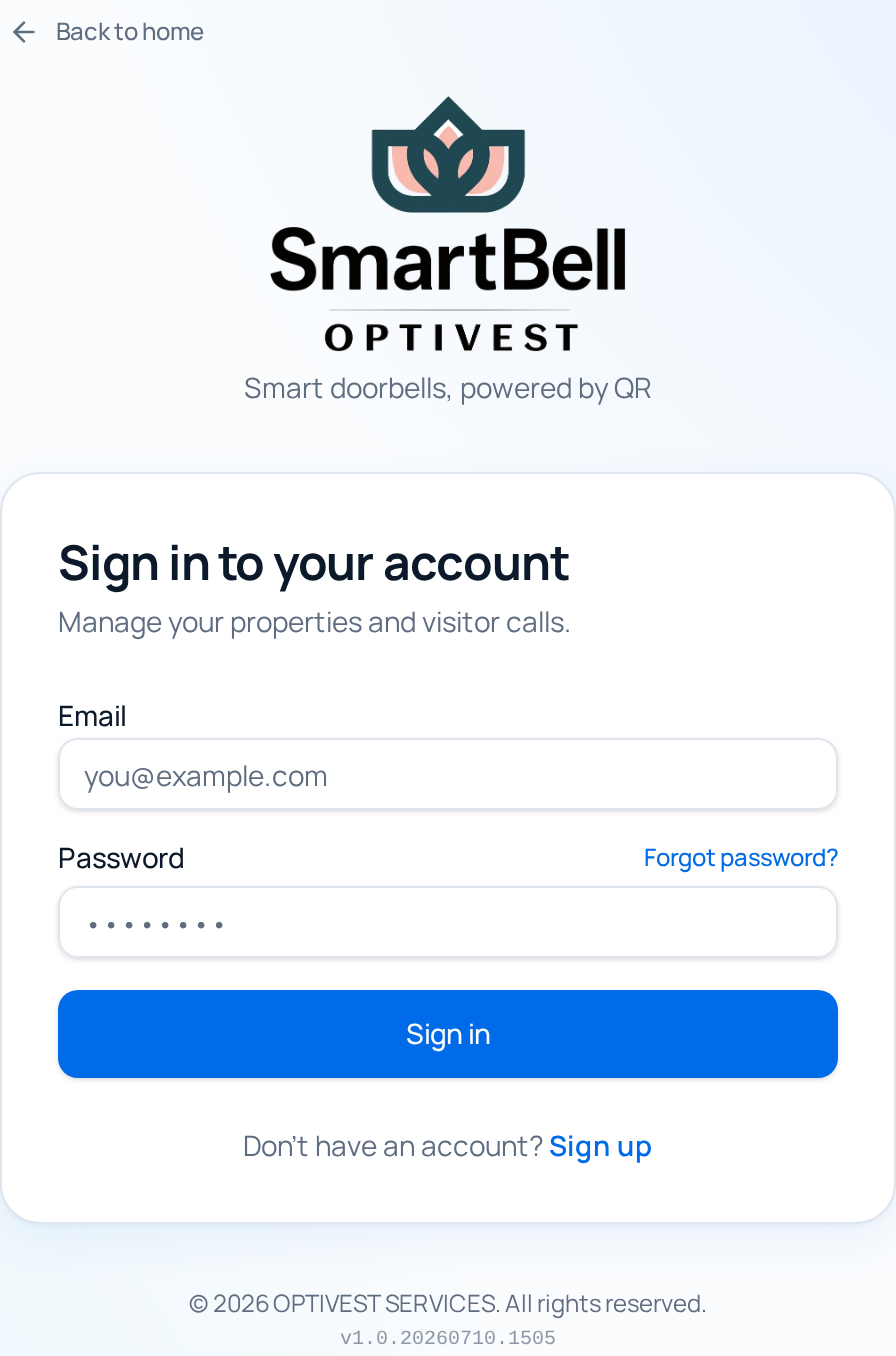 Sign-in screen